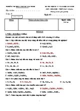 Đề thi học kỳ II môn Hóa học Lớp 8 - Năm học 2018-2019 - Trường TH - THCS Nguyễn Gia Thiều (Kèm đáp án)